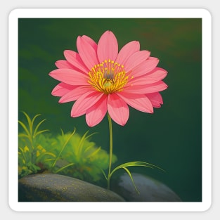 Closeup of a Lovely Pink Flower Sticker